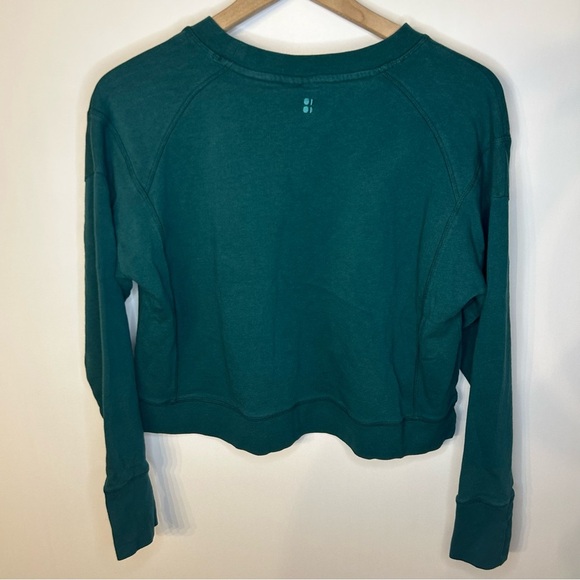 Sweaty Betty After Class Crop Sweatshirt in Glade Green Organic Cotton, Size S - Picture 11 of 13